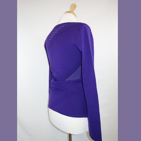 Versace Purple Scoop Neck Wool Sweater - Size 42 - Picture 6 of 13
